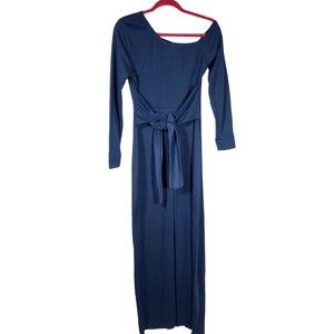 Pretty Little Thing Women's size 10 Blue Long Sleeve Off Shoulder Jumpsuit